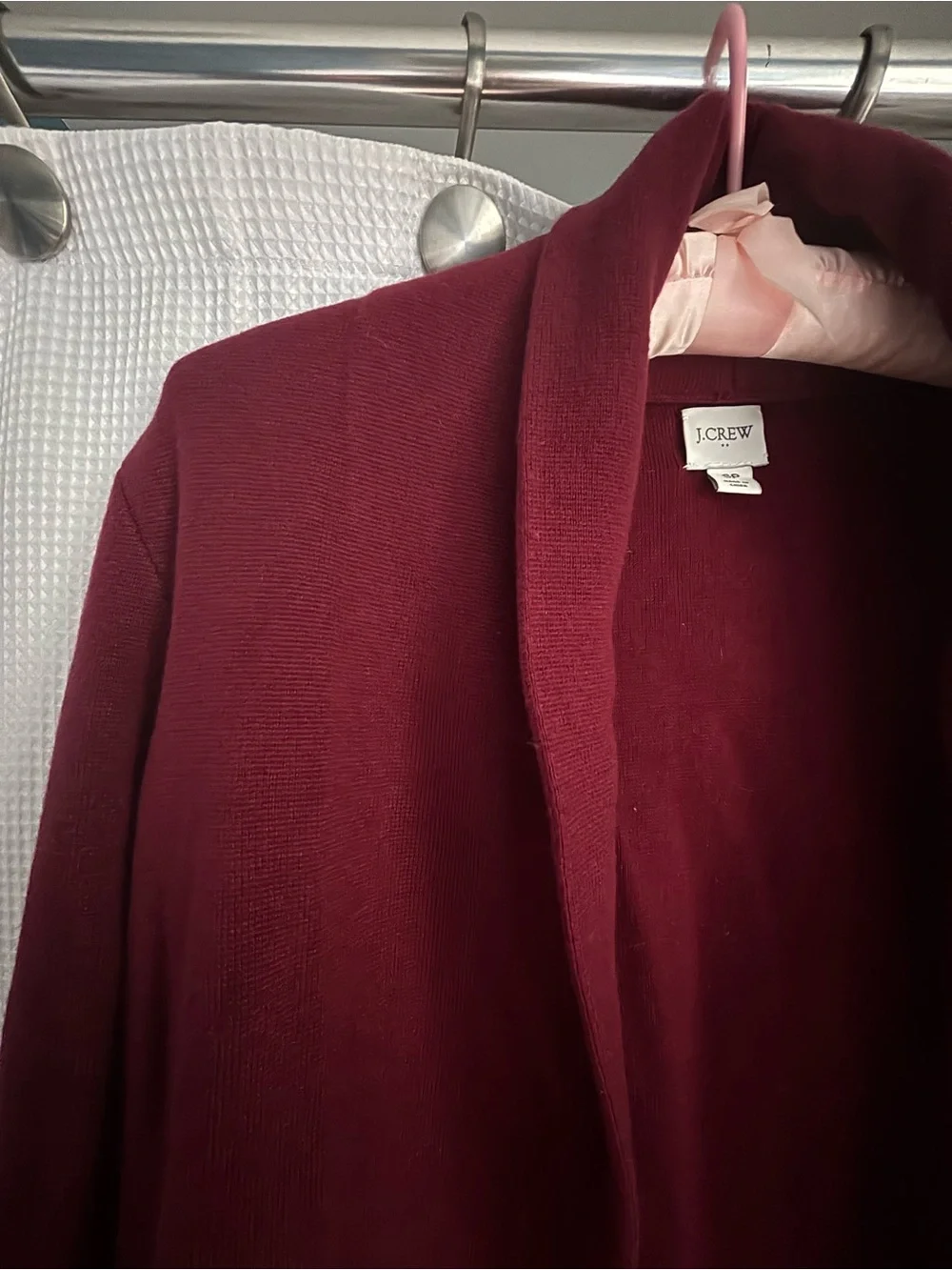 J. Crew Burgundy Cardigan Open Front 100% Cotton SZ SP